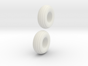 1:64 12.5L-15 Implement Tires in White Natural Versatile Plastic