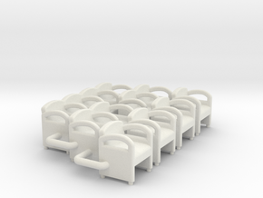 HO Scale Waiting Room Chairs in White Natural Versatile Plastic