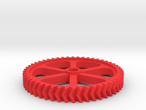 Double Helical Involute Gear M1.5 T50 in Red Processed Versatile Plastic