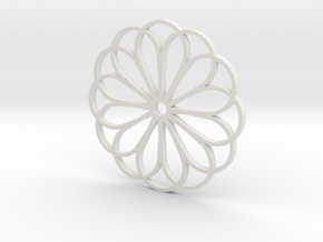 Moroccan Rose Pendant in White Natural Versatile Plastic