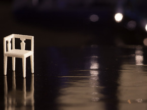 1:48 Corner Chair in White Natural Versatile Plastic
