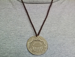 Golden CitiesMedal Pendant in Polished Bronzed Silver Steel