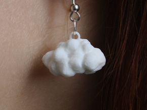 Cloud Earring in White Processed Versatile Plastic