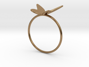 Butterfly Ring (size 7 US) in Natural Brass