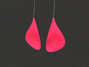 LEAF_pair of earrings in Pink Processed Versatile Plastic