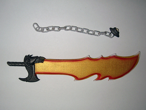 Action Figure Weapon: Jagged Sword in White Natural Versatile Plastic