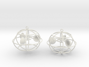 The anemometer earrings in White Natural Versatile Plastic
