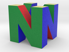N64 Logo - 5" Desk Cube Full Colour Sandstone in Full Color Sandstone