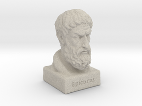 Epicurus Bust 12 inches in Natural Sandstone
