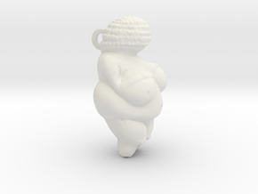 Venus of Willendorf Pendant in White Natural Versatile Plastic