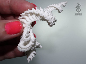 3D fractal model: Spiralling spirals 8cm x 4cm in White Natural Versatile Plastic