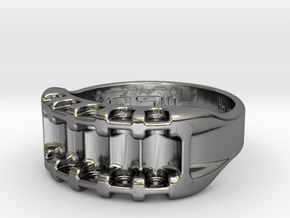 US11.5 Ring IX: Tritium in Fine Detail Polished Silver