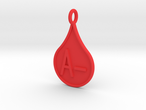 Blood type A- in Red Processed Versatile Plastic