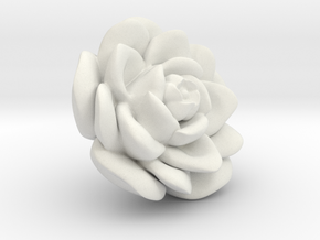 Medium Size Rose  in White Natural Versatile Plastic