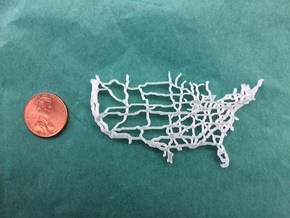 US Map 70mm version in Tan Fine Detail Plastic