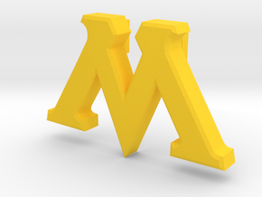 M Pin (No Hole)  in Yellow Processed Versatile Plastic