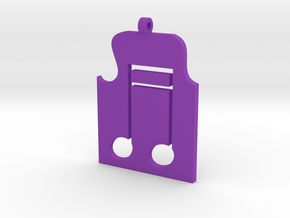 Music Pendant in Purple Processed Versatile Plastic