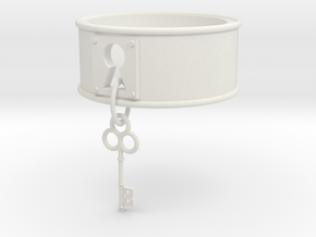 Lock And Key Ring Band Size 8 in White Natural Versatile Plastic