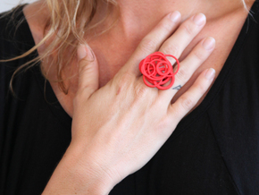 Circle Ring  size 7 in Red Processed Versatile Plastic