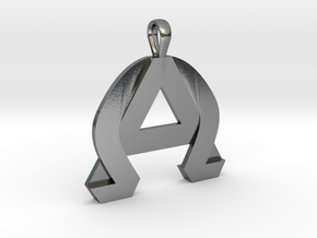 AlphaOmega Pendant in Polished Silver