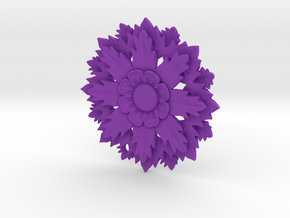 Flower Pendant With Hole in Purple Processed Versatile Plastic