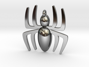 Small Spider Pendant in Fine Detail Polished Silver
