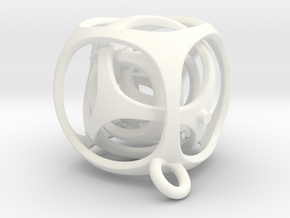 Gyro the Cube (XS) (Ring + Smooth) in White Processed Versatile Plastic