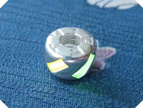 Fiver Tritium Bead (Pandora Thread) in Polished Silver
