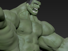 Hulk figure with nice details in White Natural Versatile Plastic