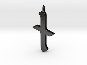 Rune Pendant - Nȳd in Matte Black Steel