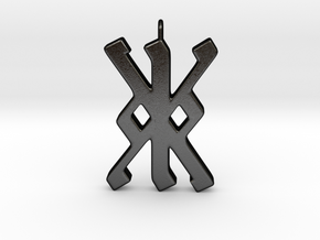 Rune Pendant - Kalc (kk) in Matte Black Steel