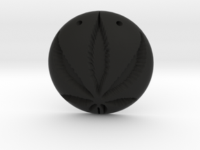 Cannabis Pendant in Black Natural Versatile Plastic