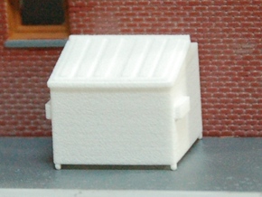 Dumpster 6 yd Capacity Slanted HO 1/87 Scale in White Natural Versatile Plastic