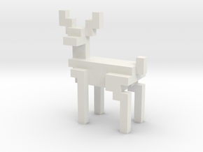 Big 8bit reindeer with sharp corners in White Natural Versatile Plastic