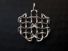Woven pendant in Fine Detail Polished Silver