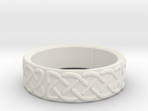 Celtic Knotwork Ring Small in White Natural Versatile Plastic