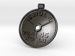 SWOLE Plate - Pendant in Polished and Bronzed Black Steel