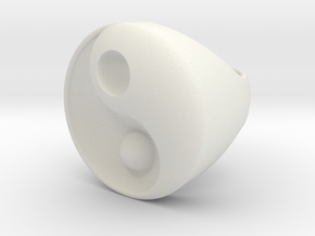 Yin Yang - 6.1 - Chevalière - 16 Mm in White Natural Versatile Plastic