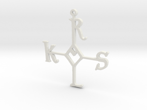 Karolus ornament 3" (for steel print) in White Natural Versatile Plastic