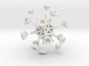 Cell Sphere 3 - Star Arms in White Natural Versatile Plastic
