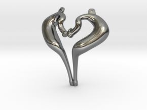 I Love 2-strokes Pendant Motorcycle Pipes in Polished Silver