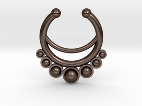 Faux Septum Ring - dropped stones in Polished Bronze Steel