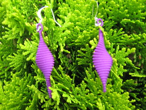 Double Twist 2 Earrings in Purple Processed Versatile Plastic