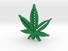 Marijuana Pendant in Green Processed Versatile Plastic