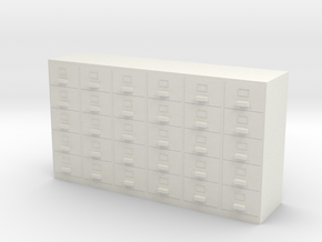 Miniature 1:48 Filing Cabinet in White Natural Versatile Plastic