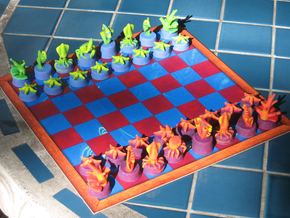 Sea Chess Pieces - Small in Full Color Sandstone