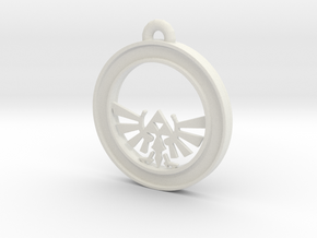 Tri-force Circle-pendant in White Natural Versatile Plastic