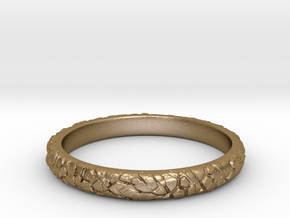 Rock ring(size = USA 5.5) in Polished Gold Steel