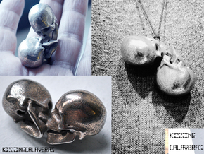 KissingCalaveras in Polished Bronzed Silver Steel