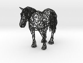 Wireframe Horse in Black Natural Versatile Plastic
